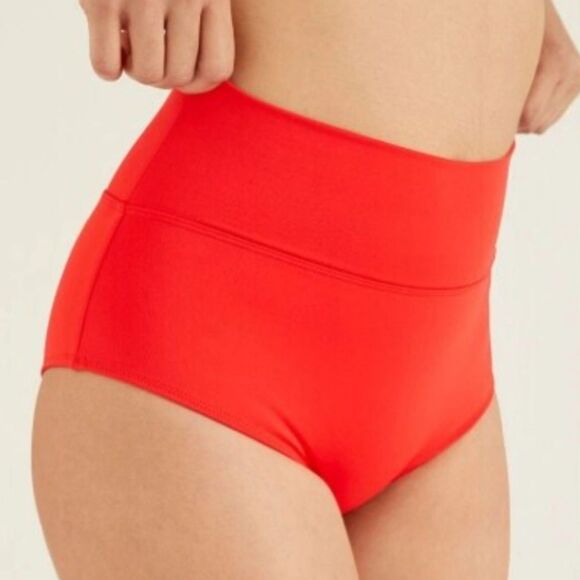 Victoria's Secret Pink Active High Waist Shortie Bikini Bottom in Red size S NWT - Picture 8 of 10